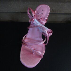 Simmi London Una Tie Satin Ankle Sandals - PINK - US SIZE 8